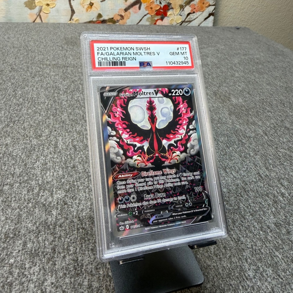 2021 Pokemon Chilling Reign Galarian Moltres V Alt Art 177/198 PSA 10 Gem Mint